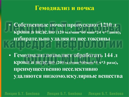 Гемодиализ и почка