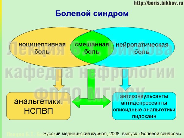 Патогенез болевого синдрома Ноцицептивная боль, нейропатическая боль